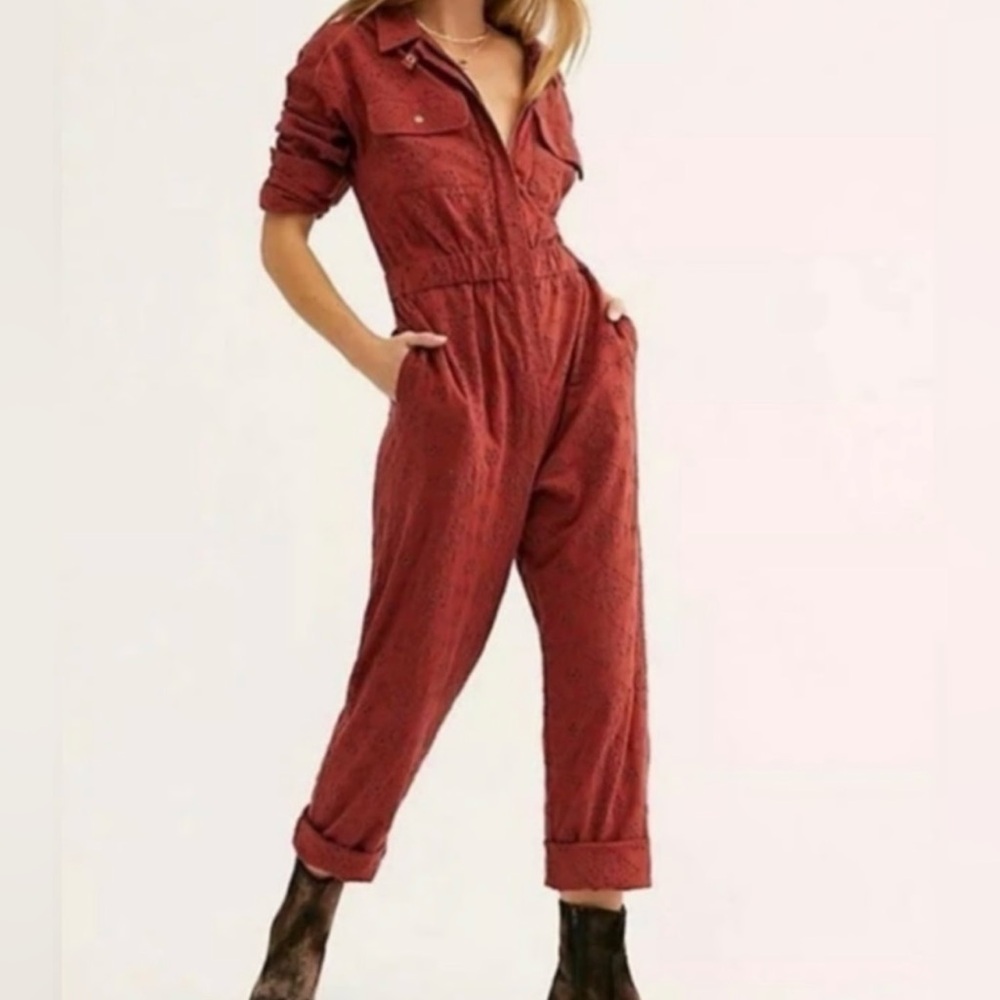 Free People Eyelet Jumpsuit | Full Length | Size 2 | NWT